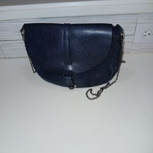 ROSSI Firenzie Handbag Navy Blue Genuine Leather Purse